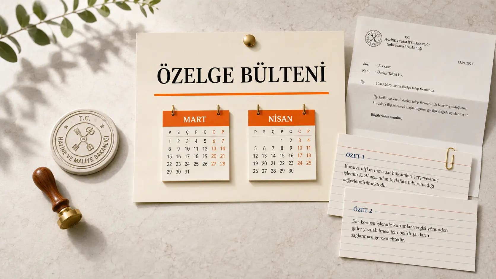2026/Mart-Nisan Dönemi Özelgeleri
